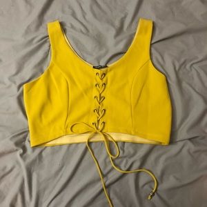 Fashion Nova Cropped Yellow Tank